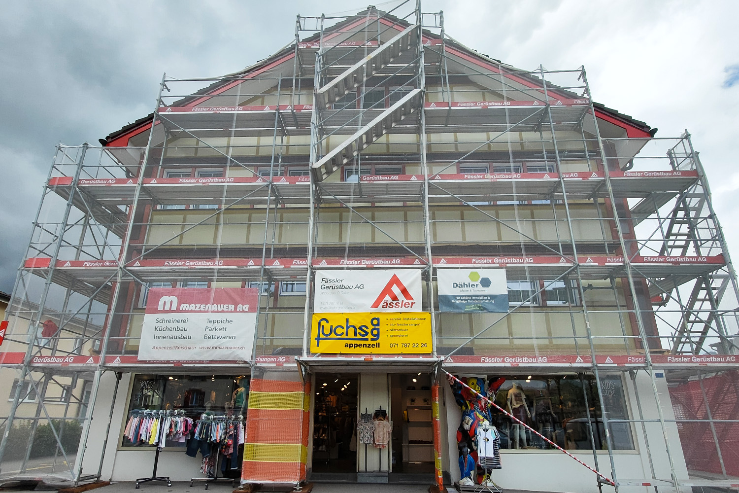 Fassadengerüste von Gerüstbau Fässler Appenzell und St. Gallen